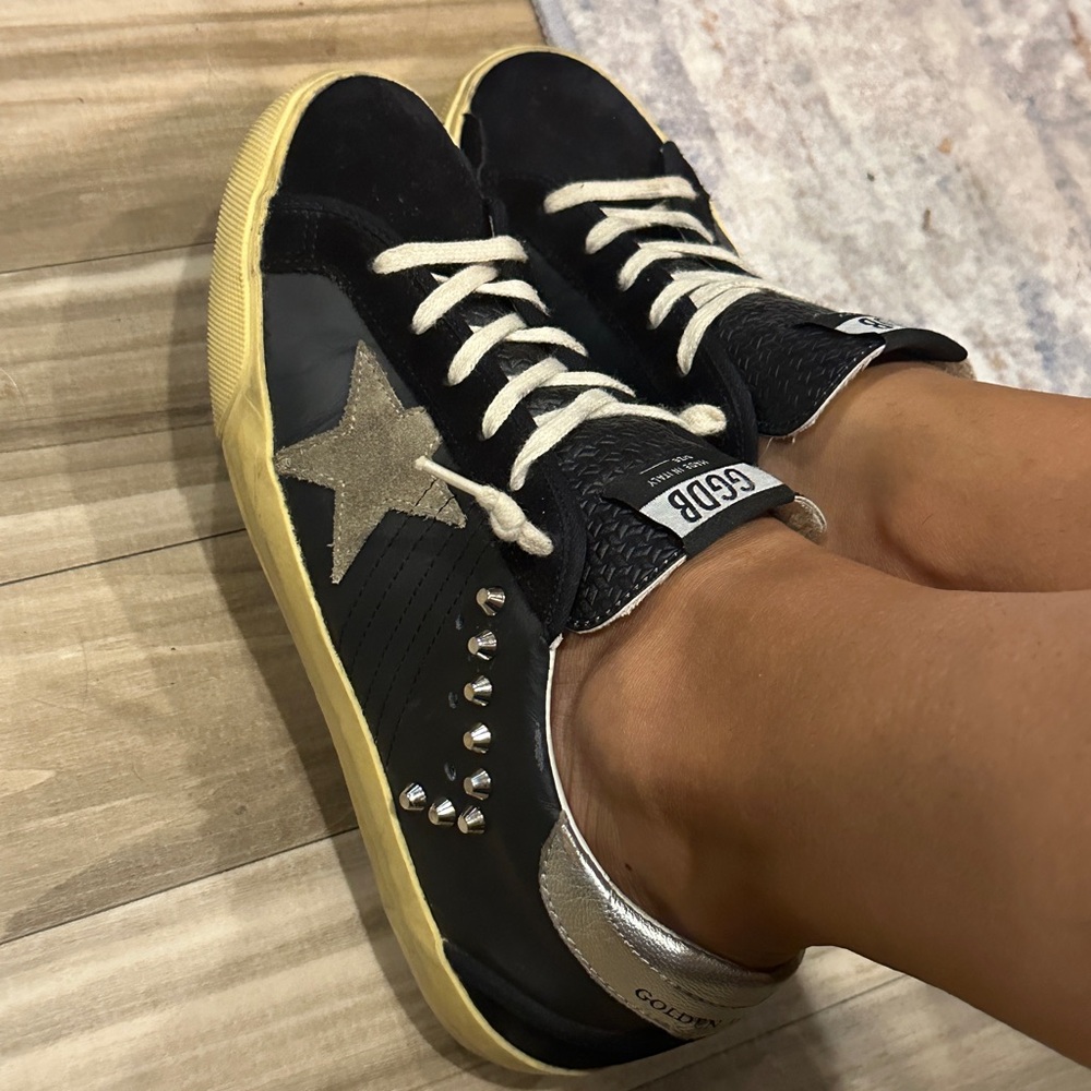 Golden Goose Super-Star size 40 EUC Black/Silver - Picture 3 of 12